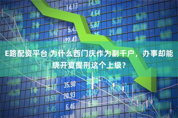 E路配资平台 为什么西门庆作为副千户，办事却能绕开夏提刑这个上级？